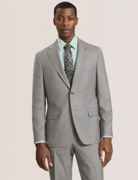 WRIGHT Soft Check Modern Fit Wool Suit Jacket