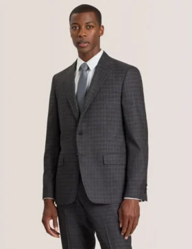 WRIGHT-TATTERSALL Single Breasted Two Button Notch Fully Fashioned Tattersall Suit Jacket