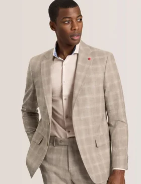 WRIGHT Tonal Check Modern Fit Suit Jacket