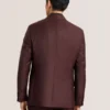WRIGHT-TWILL Single Breasted Two Button Notch Fully Fashioned Twill Suit Jacket