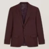 WRIGHT-TWILL Single Breasted Two Button Notch Fully Fashioned Twill Suit Jacket