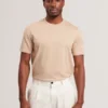 XADIEL Mixed Texture Stripe Cotton T-Shirt