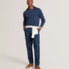 YAEN Rolled Edge Linen Blend Crew Neck Jumper