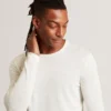 YAEN Rolled Edge Linen Blend Crew Neck Jumper