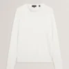 YAEN Rolled Edge Linen Blend Crew Neck Jumper