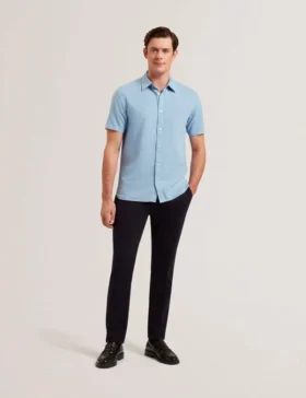ZEFRE Short Sleeve Regular Linen Woven Shirt