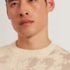 ZENDAYD Houndstooth Print Chunky Knit Jumper
