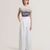 ZOZIA Cotton Pleated Front Wide Leg Trousers